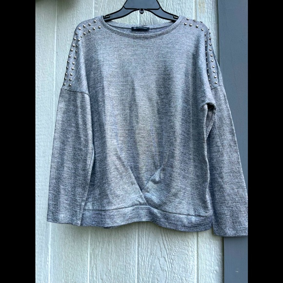 Silver Top with Stud Details - Picture 1 of 10